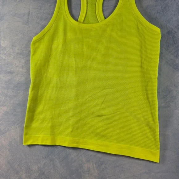 Lululemon Swiftly Tech Racerback Tank Top Neon Yellow Lime Athletic Women Size 2 - Picture 4 of 7